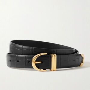 Khaite Bambi Croc Belt, 80, Black